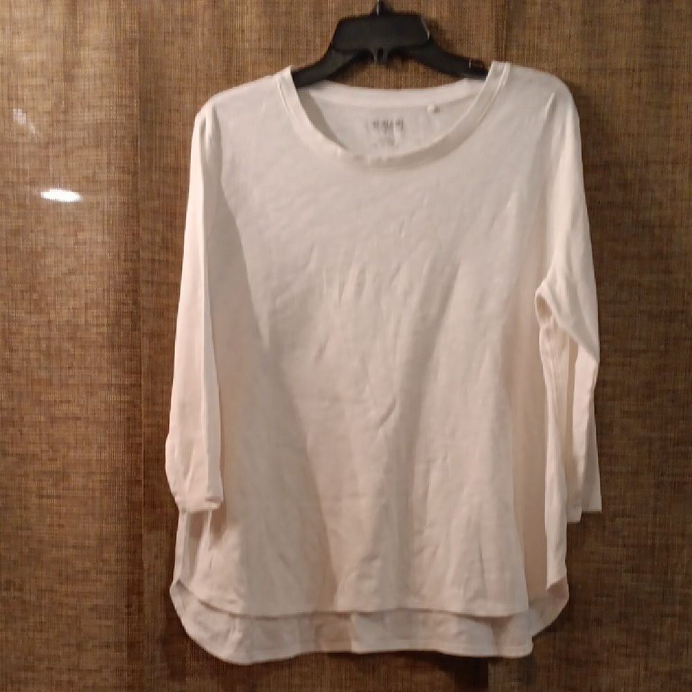 Long Sleeve White Cotton Tee Shirt